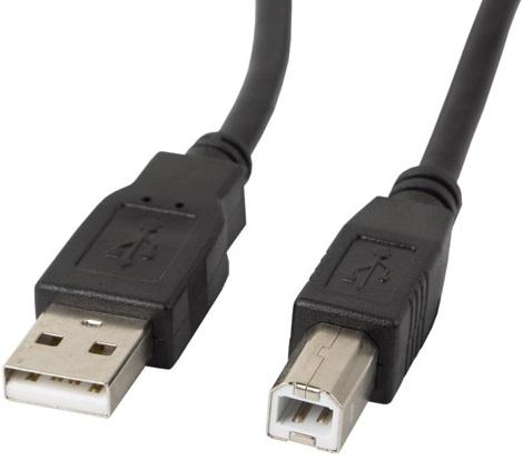 Cabo USB - A Macho - Cabo USB - B 2.0 Preto (5 mts) - LANBERG