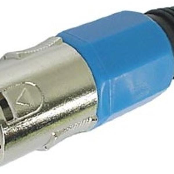 Ficha Canon Metálica 3 Pinos Macho (Azul) - VELLEMAN