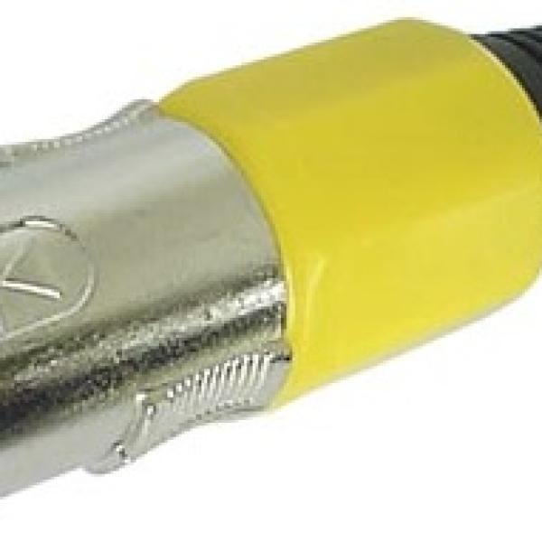 Ficha Canon Metálica 3 Pinos Macho (Amarelo) - VELLEMAN