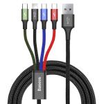Cabo USB A Macho - Lightning + micro - USB B + USB C (1,2 mts) - BASEUS