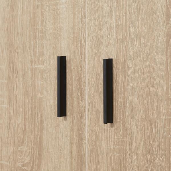 Aparador Moderno com 2 Portas 1 Gaveta e 3 Prateleiras Abertas Aparador Auxiliar de Armazenamento 80x30x96,5cm Madeira