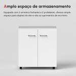 Armário de Armazenamento Moderno Móvel para Armazenamento com Rodas Armário e Prateleiras 60x35x65cm Branco