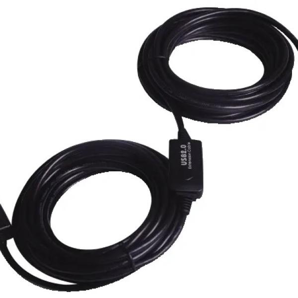 Cabo Extensão c/ Amplificador USB A Macho - USB A Femea (15 mts)