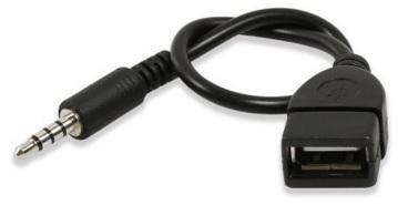 Cabo USB A Femea - Jack 3,5mm 4P Macho (20cm)