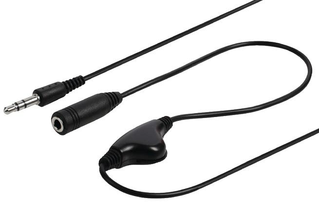 Cabo Extensão Jack 3,5mm Stereo c/ Controlo Volume (1 metro)