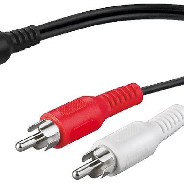 Cabo Adaptador 2 RCA Macho - 1 RCA Femea (20cm)