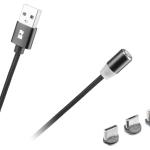Cabo Magnético USB2.0 A Macho - 3 - EM - 1 Lightning Apple, USB - B e USB - C (1 metro) - REBEL