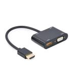 Cabo Adaptador Gembird HDMI Macho para HDMI Fêmea + VGA Fêmea + Cabo Adaptador Audio Preto — Recondicionado