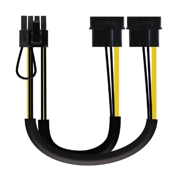 Cabo de Alimentação para Placa Gráfica Nanocable 10.19.1201 2x Molex Macho - 6+2 PIN Macho 20cm