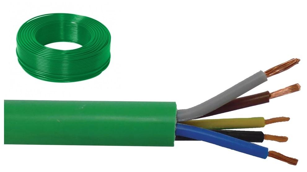 Bobine Cabo Eléctrico RZ1K 5x 4mm (100 mts) - Verde Flexível