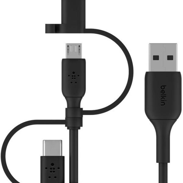 Cabo Universal Boost Charge USB - A 15W p/ Micro - USB / Lightning / USB - C (1 mts) - BELKIN