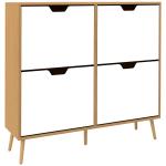 Sapateira para 16 Pares de Sapatos com 4 Gavetas e Prateleiras Ajustáveis 95x26x95 cm Madeira