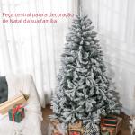 Árvore de Natal Artificial Nevado 180 cm com 796 Ramos e Suporte de Metal Árvore Natalina Nevado para Interior Verde