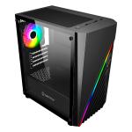 Caixa Gaming Micro Atx Unykach Mini Glayze Lateral Cristal Temperado USB - A 2.0/3.0 e Audio 1 Ventilador 120mm RGB Instalado