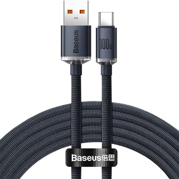 Cabo Crystal Shine USB - A Macho - Cabo USB - C Macho 100W (1,2 mts) - BASEUS