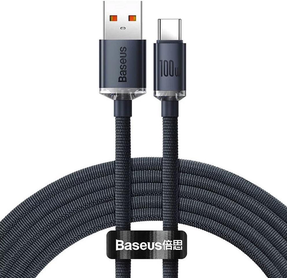 Cabo Crystal Shine USB - A Macho - Cabo USB - C Macho 100W (1,2 mts) - BASEUS