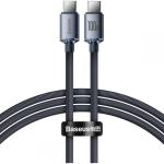 Cabo Carregamento Rápido Crystal Shine USB - C - USB - C PD 100W Preto (1,2 mts) - BASEUS