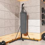 Suporte para Saco de Boxe de Pé Suporte para Saco de Boxe Dobrável com Altura Ajustável 170x90x182 - 225 cm Preto