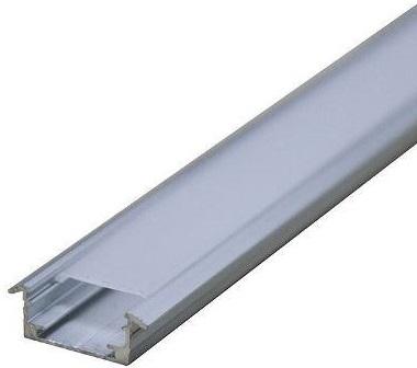 Calha Alumínio 69x29mm Encastrar c/ Difusor Opaco p/ Fita de LEDs,... com Acessórios (2 mts)