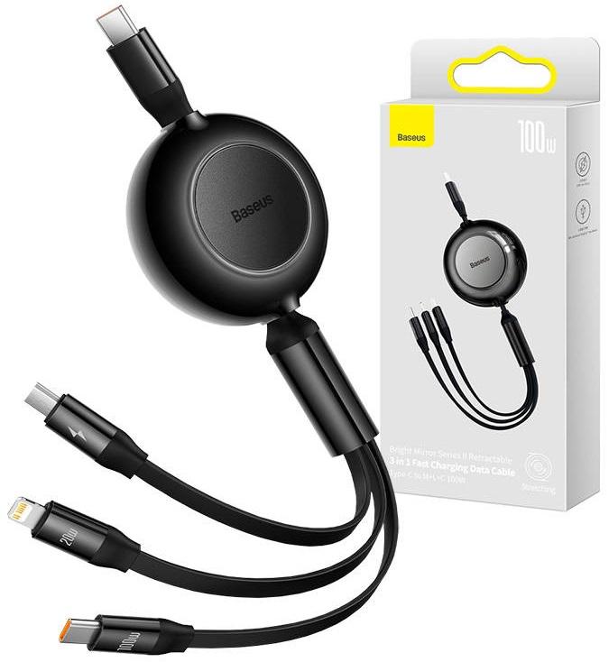 Cabo 3 - EM - 1 Bright Mirror 4 USB - C - (Micro USB / USB - C / Lightning 100W) - BASEUS