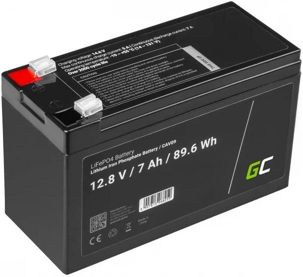 Bateria de Lítio LiFePO4 12V 7Ah 89,6Wh - GREEN CELL