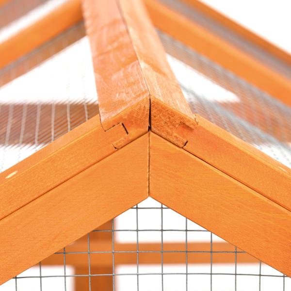 Galinheiro para Exterior 140x88,5x106 cm para 1 - 3 Galinhas com Estrutura de Madeira e 2 Portas com Fechadura Madeira