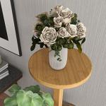 Suporte para Plantas em Bambu com Rodas de 5 Níveis Estante Redonda para Plantas para Cantos 33x33x90 cm Madeira