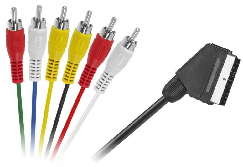 Cabo SCART 21 Pinos + 6 RCA Macho (1,2 mts)