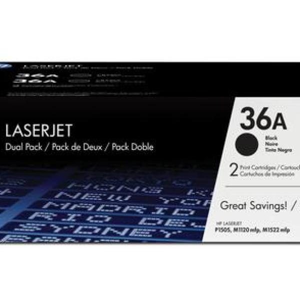 HP 36A 2 - pack Black Original LaserJet Toner Cartridges Laser cartridge 4000páginas Preto