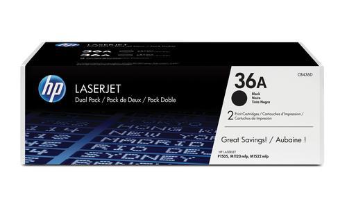 HP 36A 2 - pack Black Original LaserJet Toner Cartridges Laser cartridge 4000páginas Preto