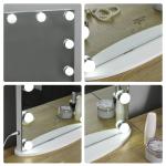 Espelho de maquiagem de Luzes LED Ajustável controle Tátil 41,5x13,5x51 Branco