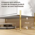 Aparador Moderno de 2 Portas Prateleiras Ajustáveis Bancada com Efeito Mármore e Pés de Aço 80x39,1x76 cm Branco