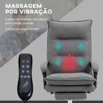 Cadeira de Escritório com 6 Pontos de Massagem e 5 Modos Reclinável com Função de Aquecimento 66x74x114 - 121,5 cm Cinza