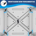 Cadeira de Duche para Idosos com Encosto e Altura Ajustável em 6 Níveis, Carga Máxima de 136 kg Azul Claro e Branco