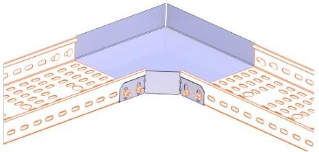 Curva Plana 90º p/ Caminho Cabos Sendzimir (200 x 60 mm)