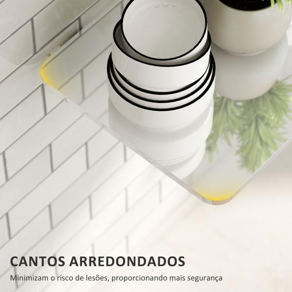 Conjunto de 2 Mesas Dobráveis de Parede Secretárias Flutuantes para Espaços Pequenos Mesas Rebatíveis Branco Brilhante