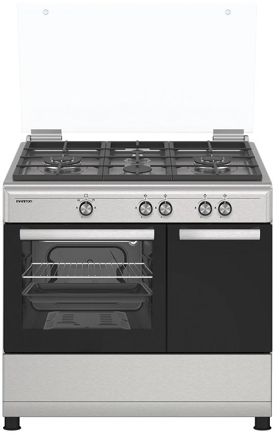 Fogão a Gás Natural/Butano CC90X2W4F c/ Forno 60L (Inox) - INFINITON