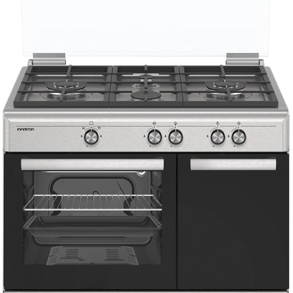 Fogão a Gás Natural/Butano CC90X2W4F c/ Forno 60L (Inox) - INFINITON