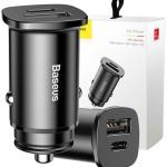 Carregador Isqueiro USB + USB - C PPS QC4.0 / PD3.0 5A 30W (Preto) - BASEUS