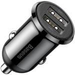 Carregador Isqueiro Duplo USB 24W (Preto) - BASEUS