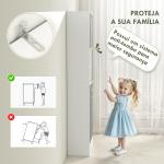 Armário de Casa de Banho com Cesto para Roupa Suja Espelho Gaveta e Prateleiras Ajustáveis 62x28,3x181 cm Branco e Cinza