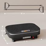 Plataforma Vibratória 99 Velocidades 3 Programas com Bluetooth Ecrã LED Luzes e Bandas Elásticas 47x32x12 cm Preto
