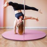 Tapete para Pole Dance Dobrável e Portátil Ø150x5 cm Rosa