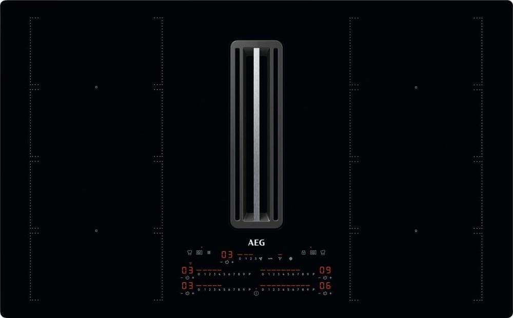 Placa de Indução 4 Zonas 7350W CCE84779CB c/ Exaustor (Preto) - AEG