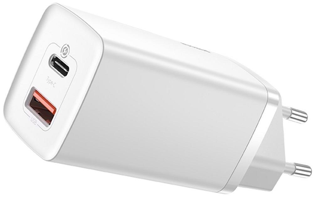 Carregador GaN2 Lite USB + USB - C 65W EU (Branco) - BASEUS