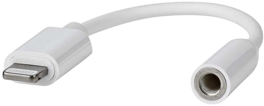 Cabo Adaptador Lightning Macho p/ Jack 3,5mm Fêmea (Branco) - NEDIS