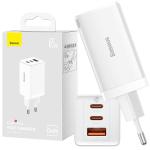 Carregador GaN5 Pro Fast Charge 2x USB - C + USB 65W (Branco) - BASEUS