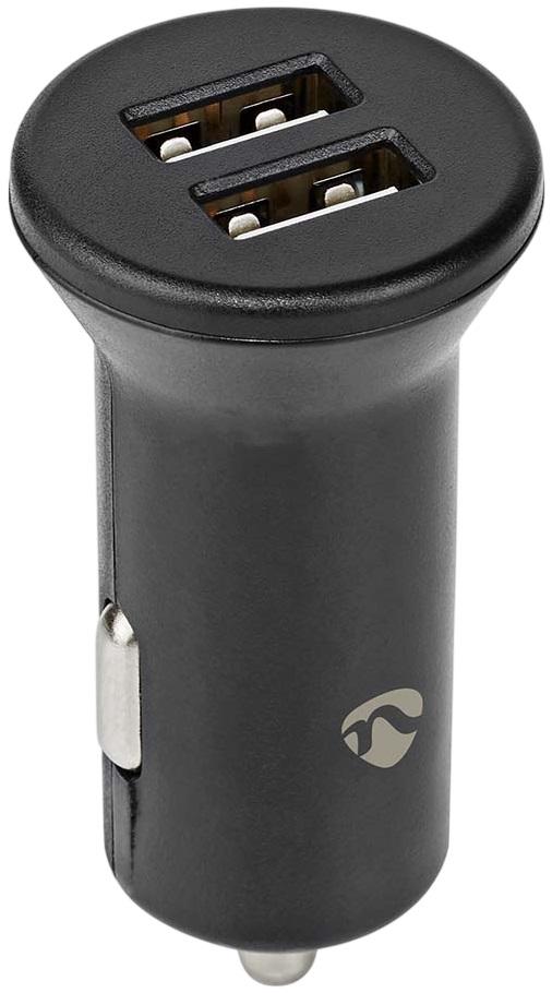 Carregador de Isqueiro Duplo USB 24W (Preto) - NEDIS