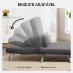 Sofá Cama de Uma Praça Dobrável Revestido em Tecido Cinzento Mesclado com Encosto Ajustável em 5 Níveis 80x75x83 cm
