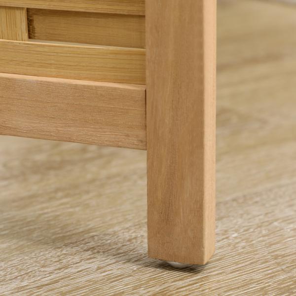 Biombo de 3 Paineis Separador de Ambientes Dobrável 120x1,8x170 cm Divisor de Ambientes com Padrão Tecido em Bambu Madeira